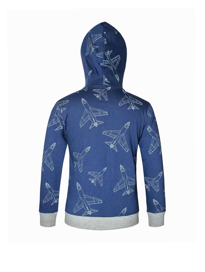 blue printed hooded sweatshirt - 18206598 -  Standard Image - 2