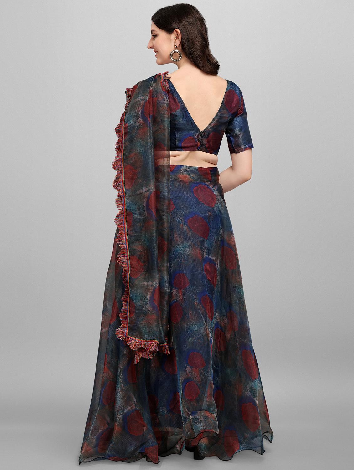 flotal print flared lehenga - 18207682 - Standard Image - 2