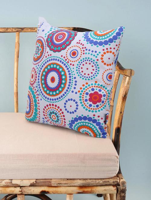 mezposh nomad light yellow & multi color canvas mandala square cushion cover (lxw : 20x20 inch) - 18207923 -  Standard Image - 0