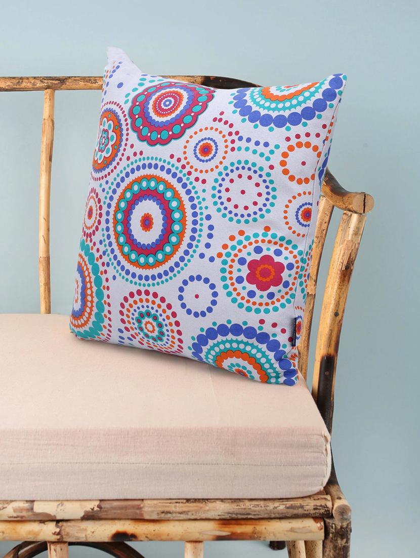 mezposh nomad light yellow & multi color canvas mandala square cushion cover (lxw : 20x20 inch) - 18207923 -  Zoom Image - 0