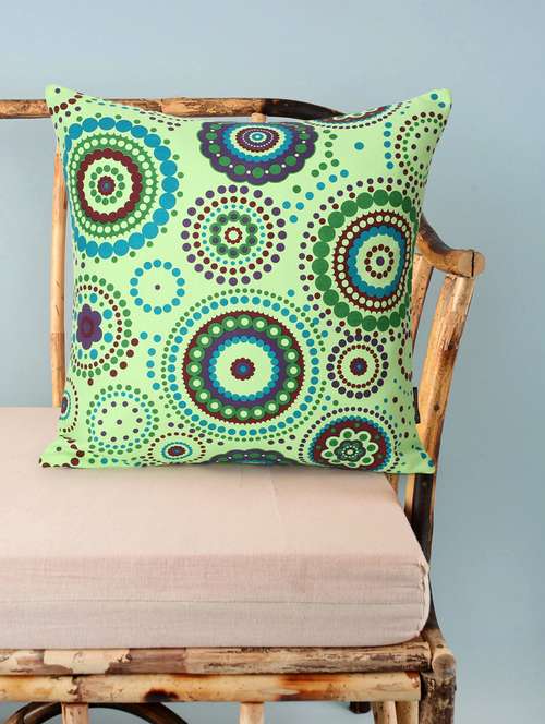 mezposh nomad light yellow & multi color canvas mandala square cushion cover (lxw : 20x20 inch) - 18207925 -  Standard Image - 0