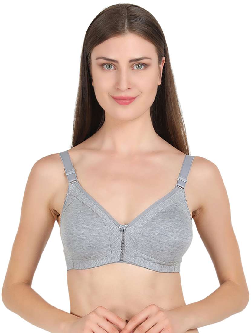 Grey Solid T Shirt Bra