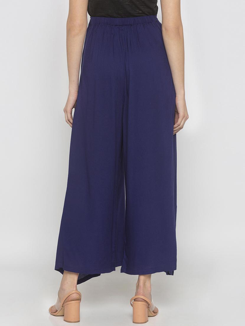 blue solid bottom wear - 18209163 - Standard Image - 2
