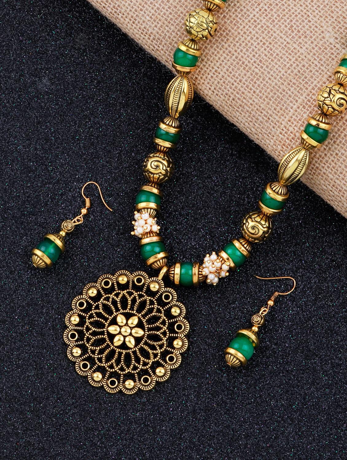 multi colored brass long necklace - 18209563 - Zoom Image - 0
