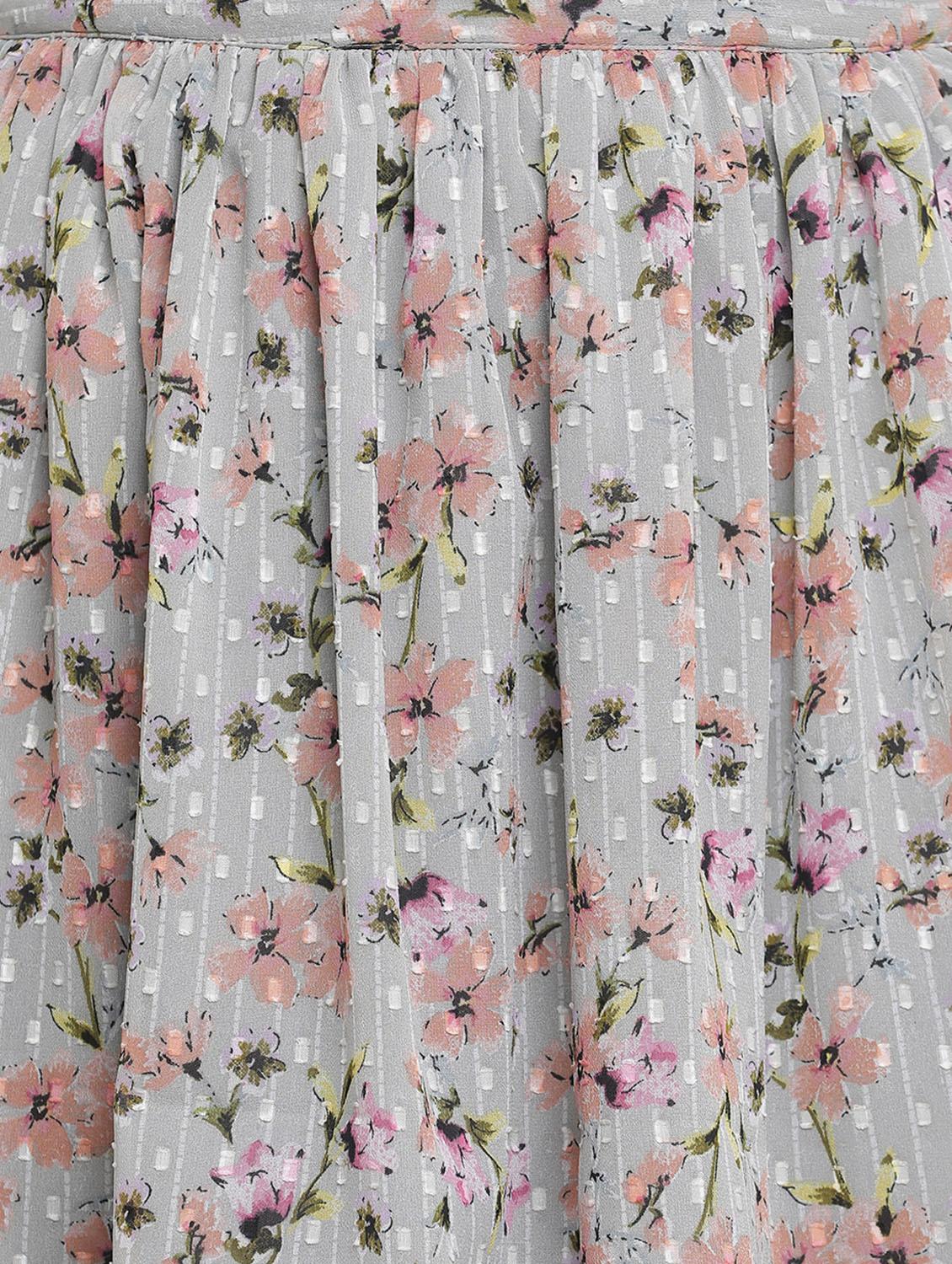 grey printed a-line skirt - 18209612 - Standard Image - 2