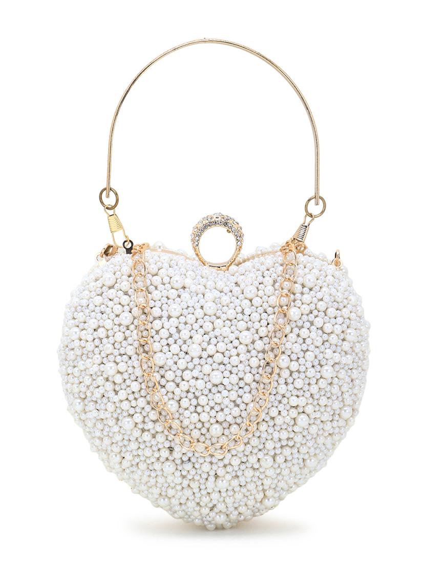 white faux silk box clutch - 18209762 -  Zoom Image - 0