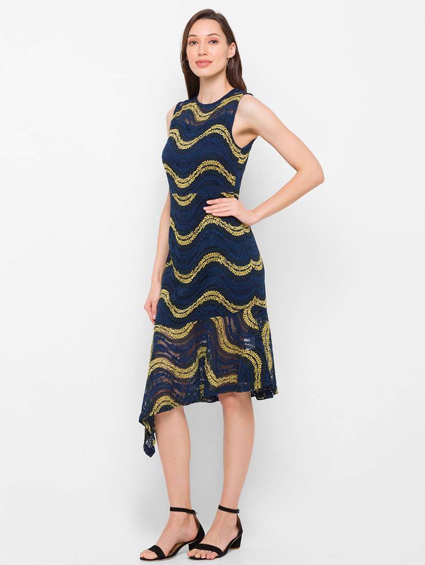 women's asymmetric self design dress - 18210226 -  Standard Image - 2