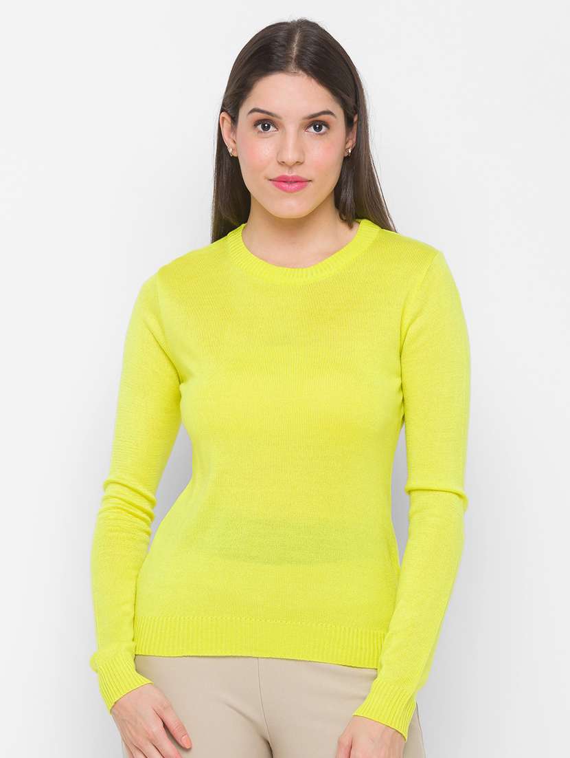 round neck solid pullover
