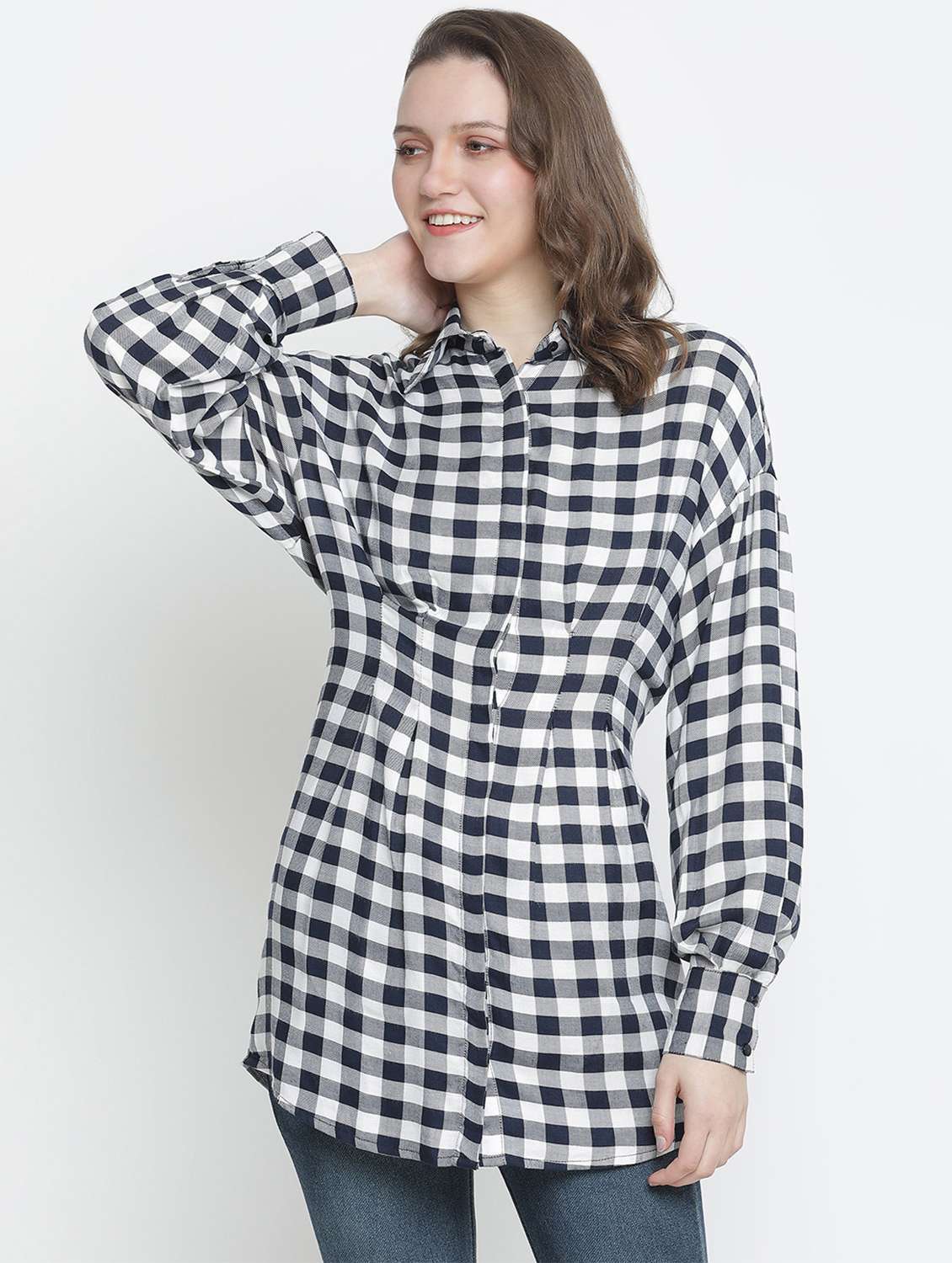 concealed placket a-line tunic