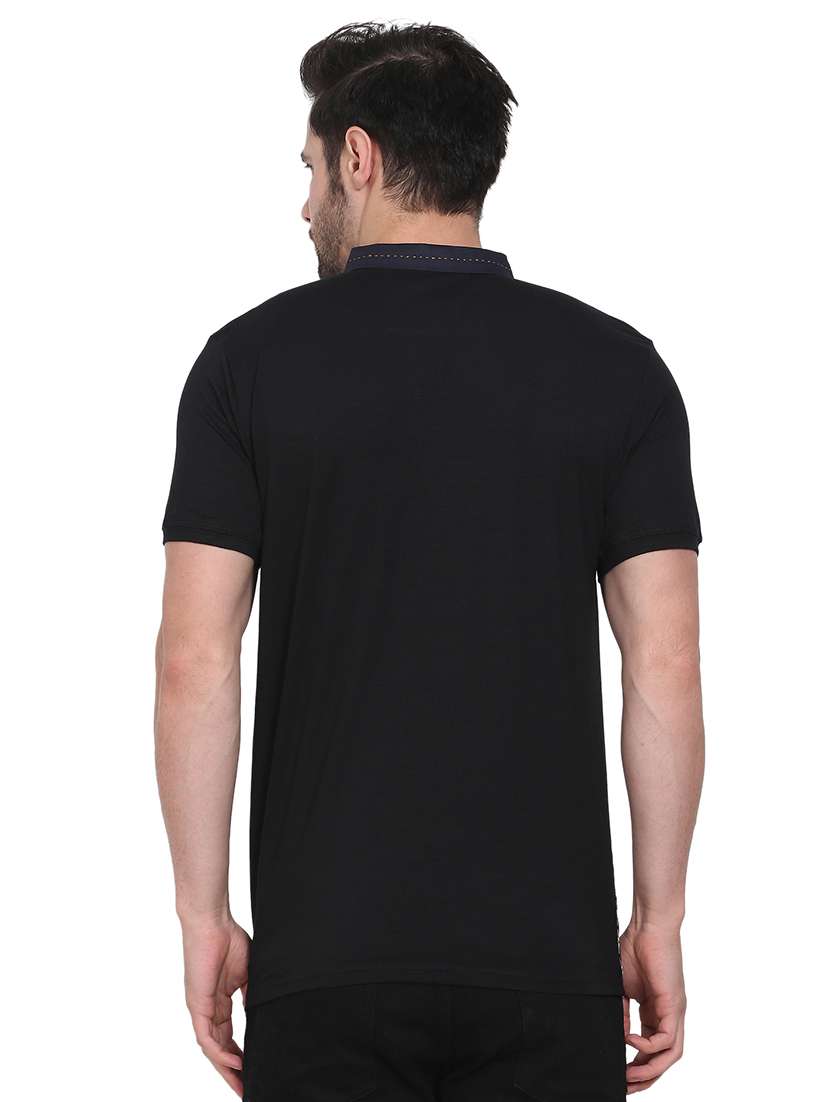 black printed polo t-shirt - 18212198 -  Standard Image - 2