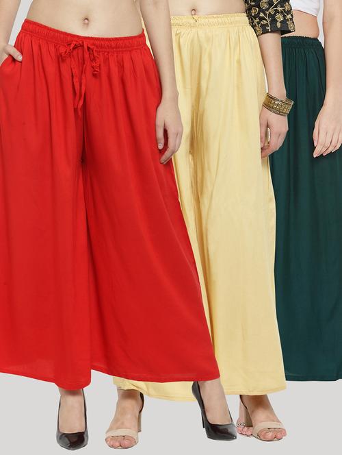 set of 3 solid palazzo  - 18212219 -  Standard Image - 0