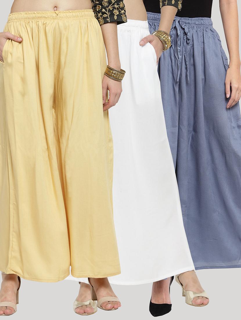 set of 3 solid palazzo - 18212226 - Zoom Image - 0