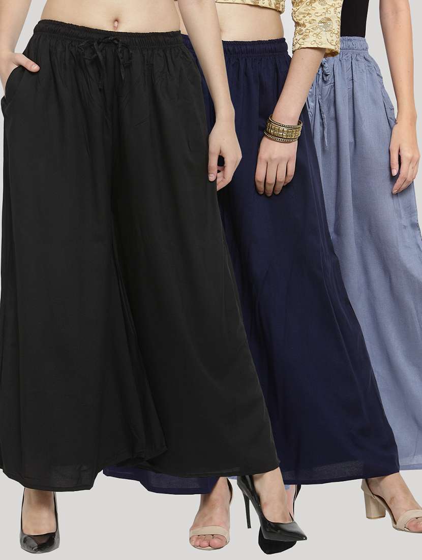 set of 3 solid palazzo - 18212385 - Zoom Image - 0
