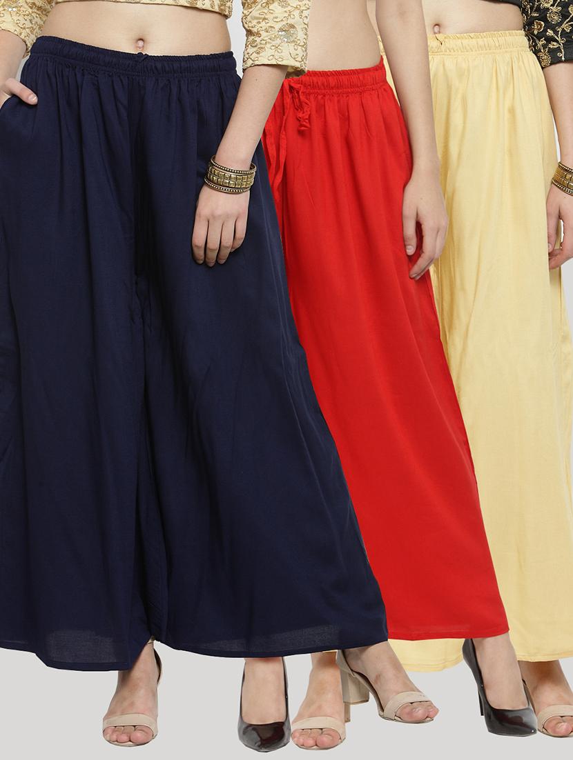 set of 3 solid palazzo  - 18212394 -  Zoom Image - 0