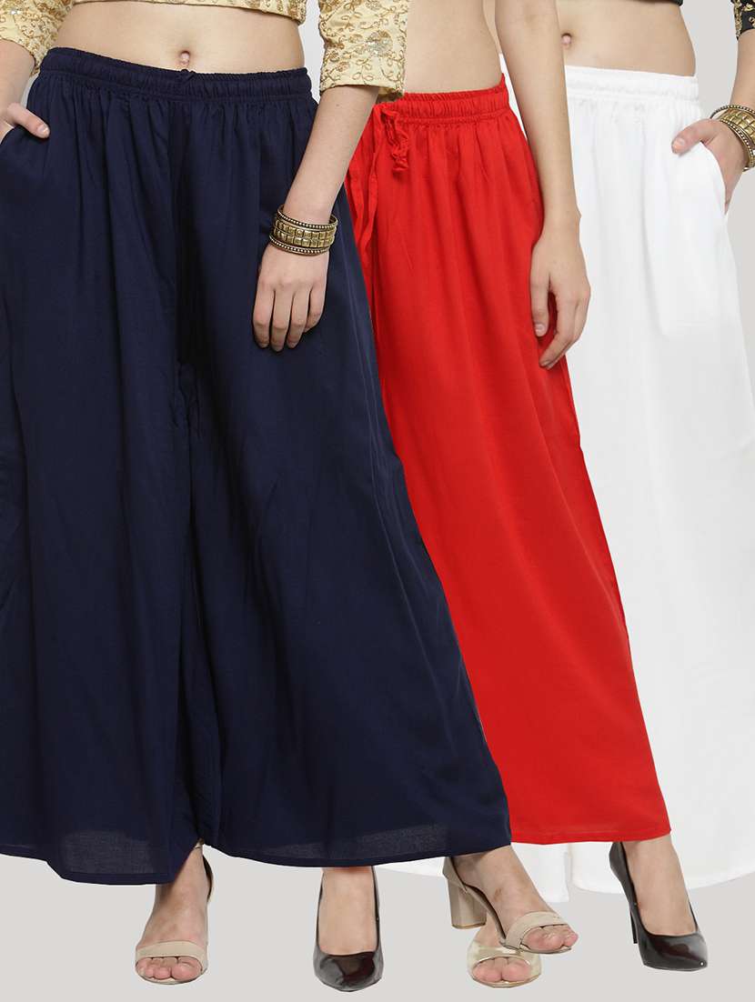 set of 3 solid palazzo - 18212395 - Zoom Image - 0