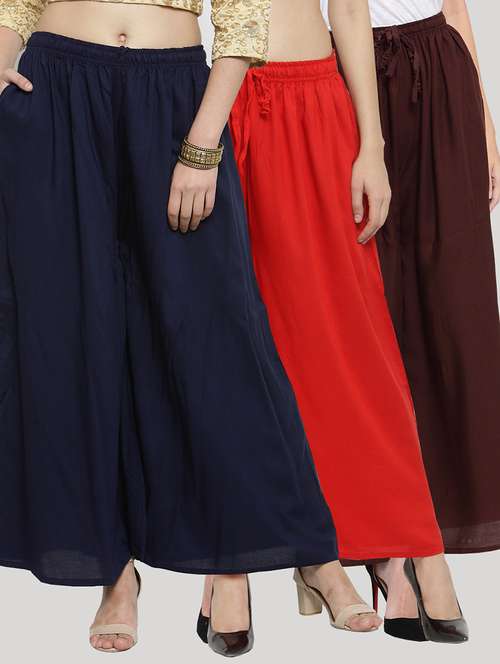 set of 3 solid palazzo  - 18212399 -  Standard Image - 0