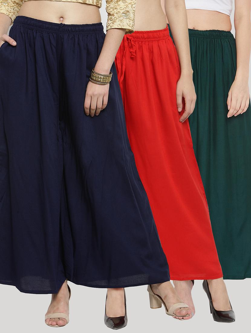 set of 3 solid palazzo  - 18212405 -  Zoom Image - 0