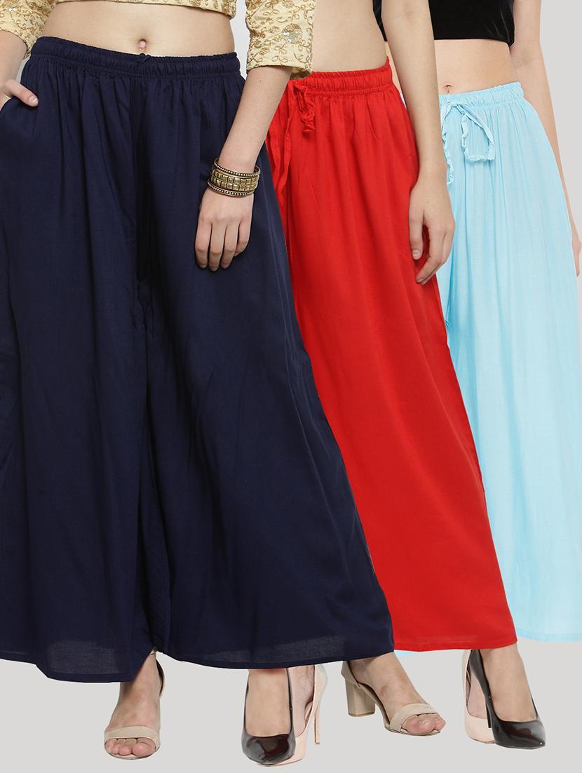 set of 3 solid palazzo - 18212406 - Zoom Image - 0
