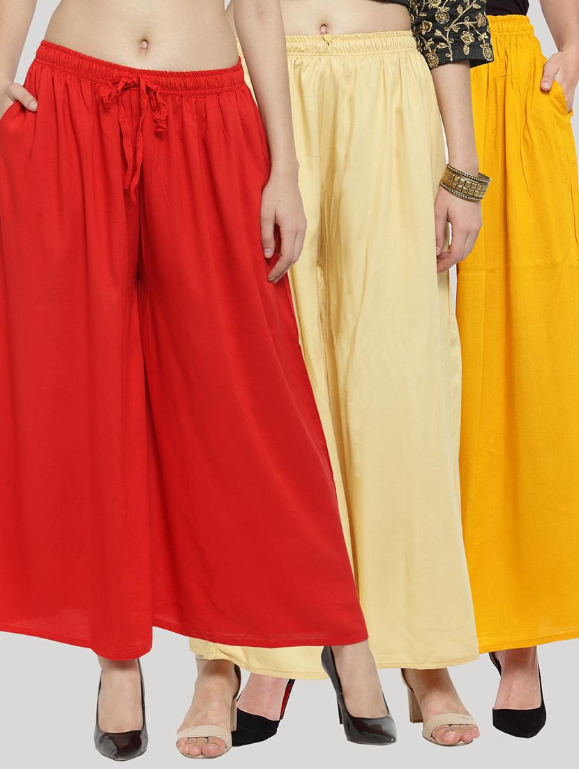 set of 3 solid palazzo  - 18212408 -  Zoom Image - 0