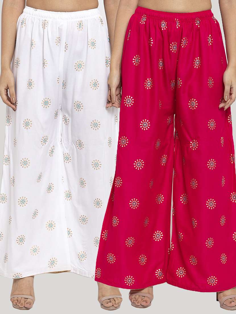 set of 2 printed palazzo