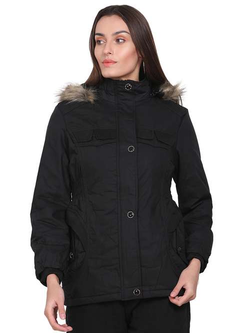 black solids hooded jacket - 18212627 - Standard Image - 0