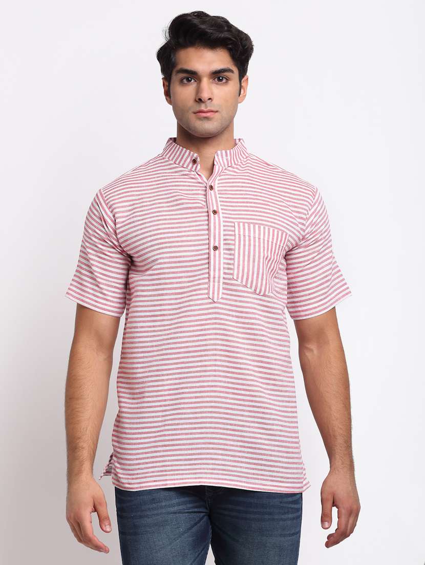 pink striped short kurtas kurta
