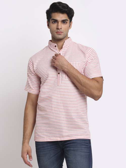 pink striped short kurtas kurta - 18212940 -  Standard Image - 0