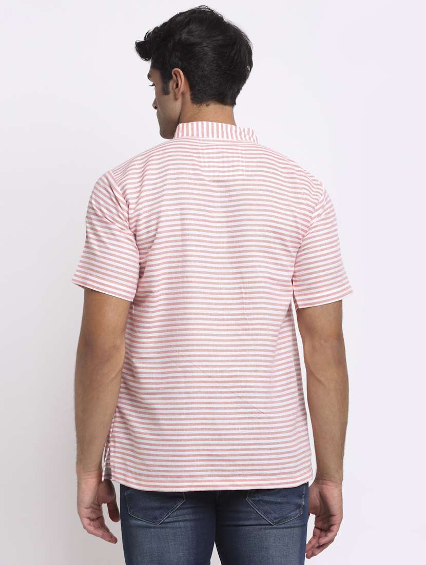 pink striped short kurtas kurta - 18212940 - Standard Image - 2