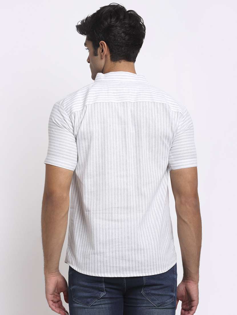 grey striped casual shirt - 18213103 -  Standard Image - 2