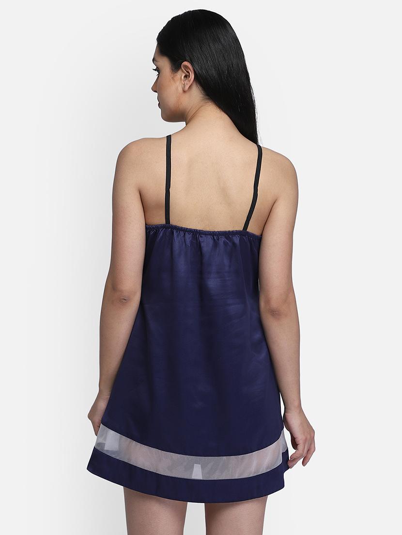 navy blue solid babydoll - 18213378 - Standard Image - 2