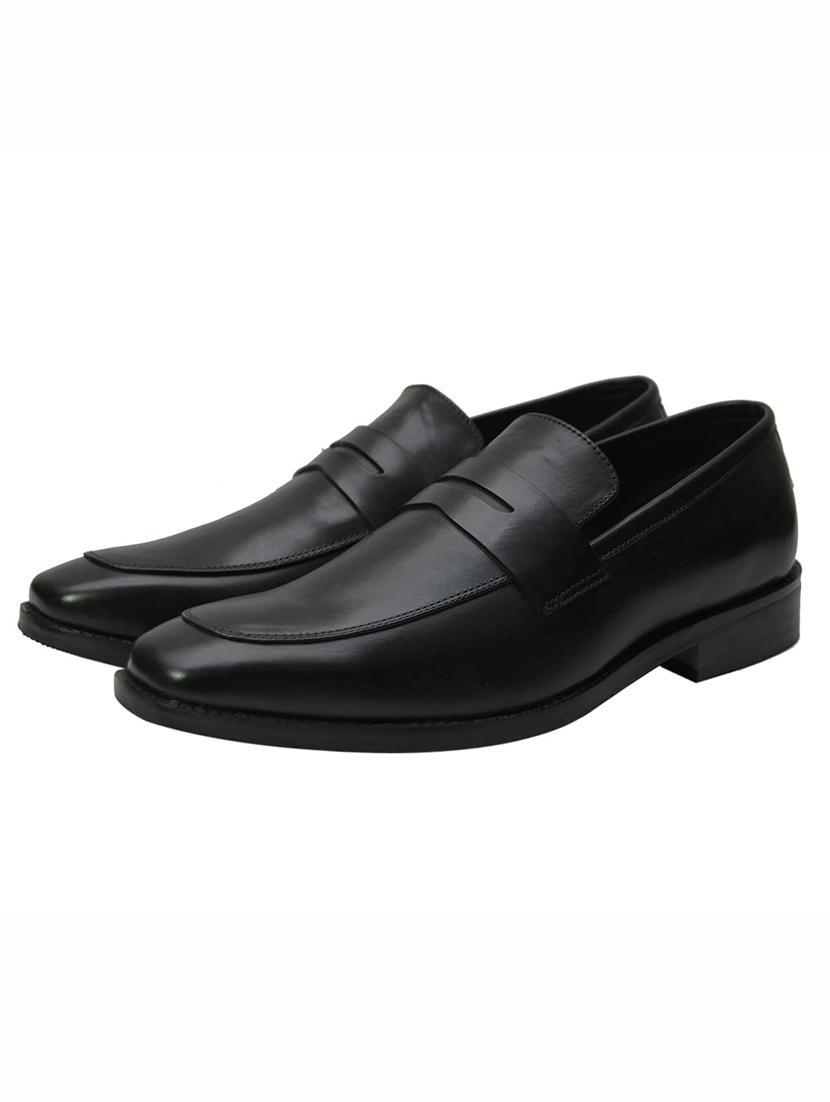 black leather slip on loafers - 18213421 - Standard Image - 2