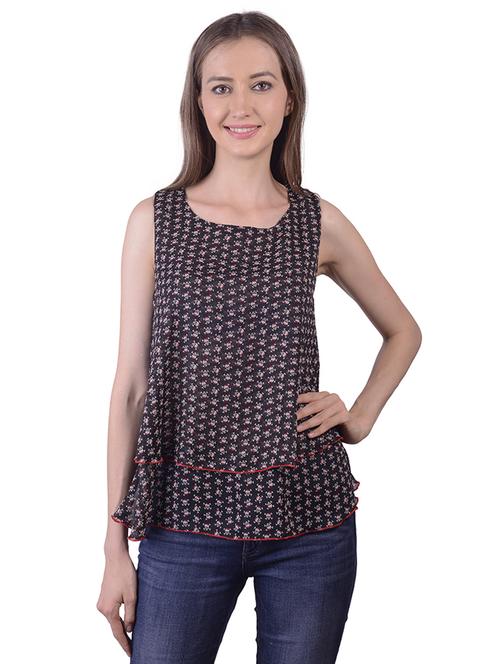 women's layered round neck top - 18213494 - Standard Image - 0