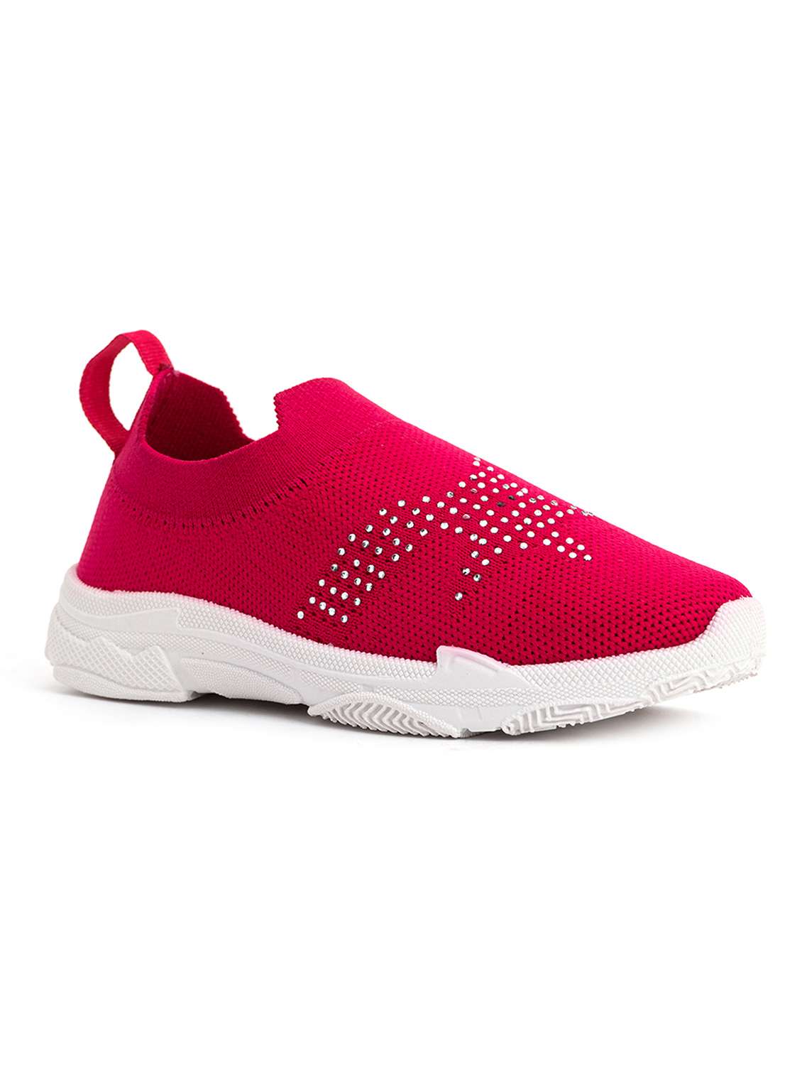 girl's red fabric sneaker