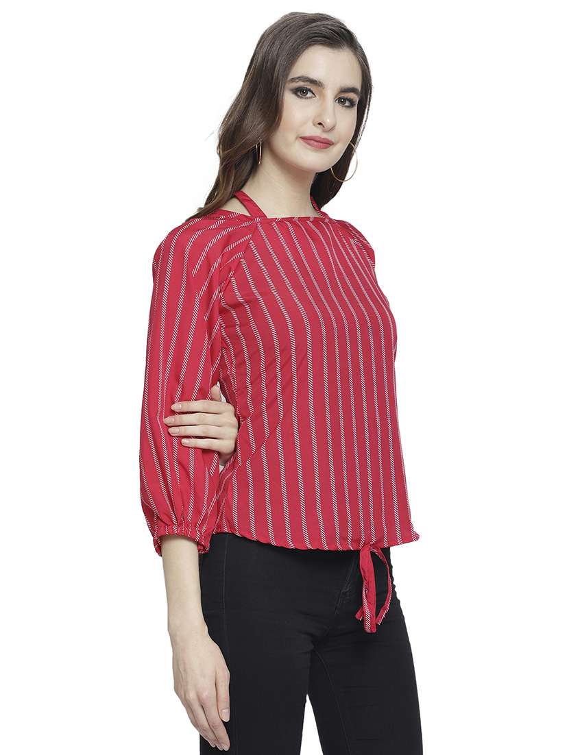women's straight boat neck top - 18214106 - Standard Image - 2