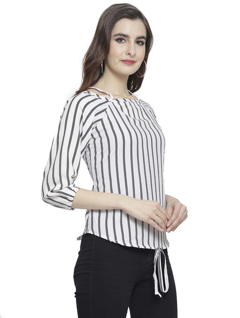 women's straight boat neck top - 18214107 - Standard Image - 2