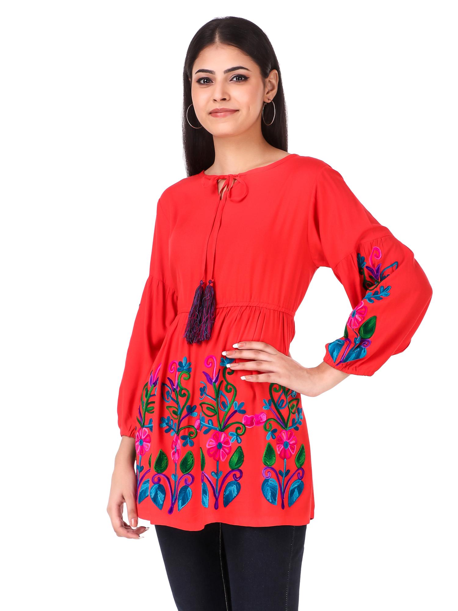 orange rayon top - 18215137 - Standard Image - 2