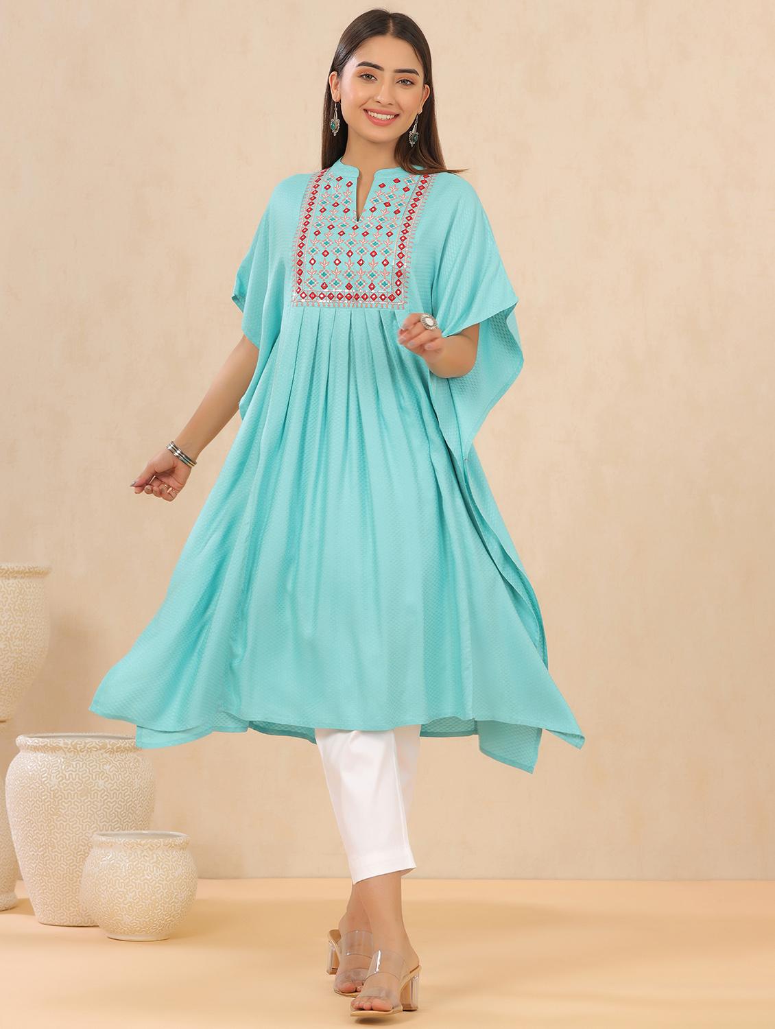 light blue rayon tunics kaftan