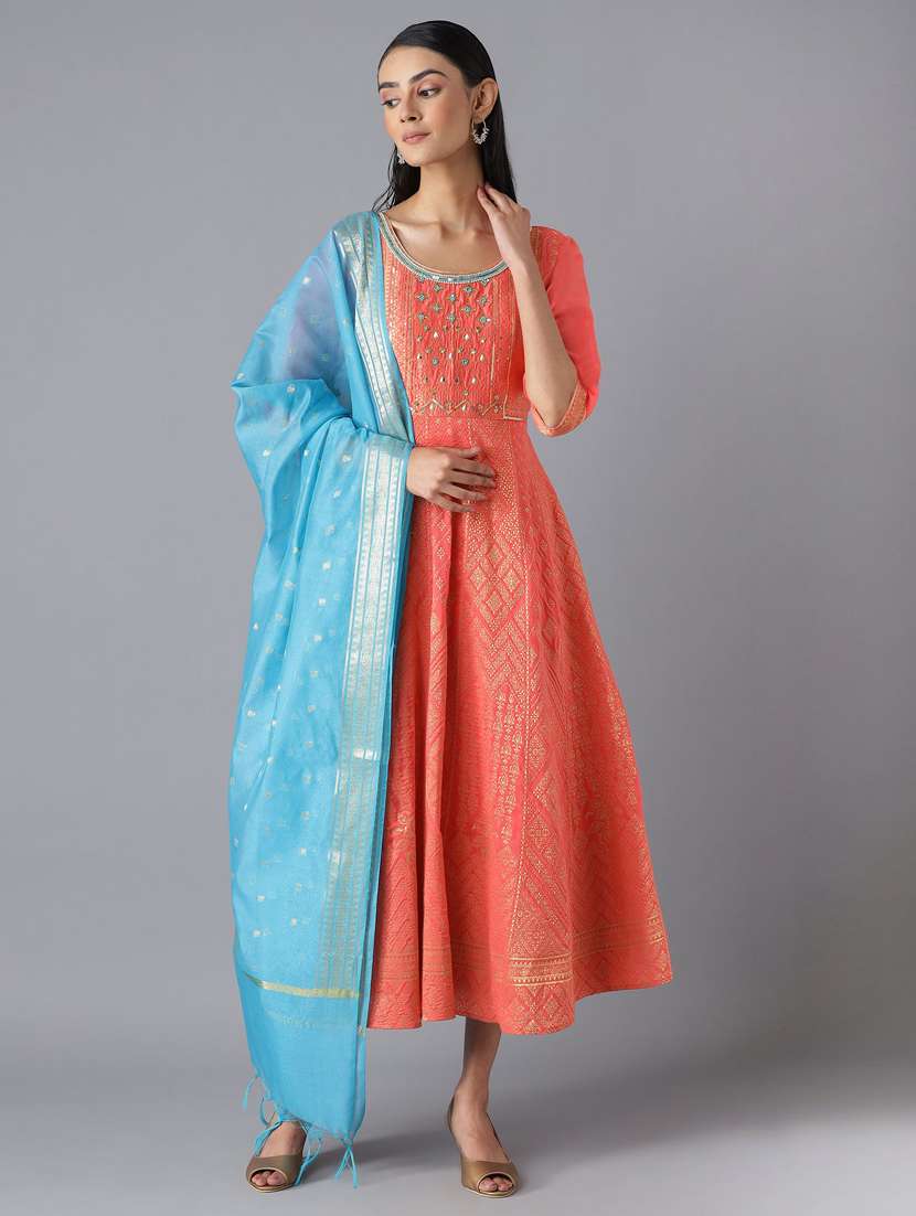pink rayon kurta dupatta  set