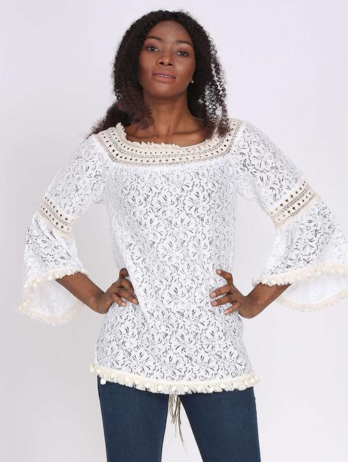 women's straight round neck top - 18217047 - Standard Image - 0
