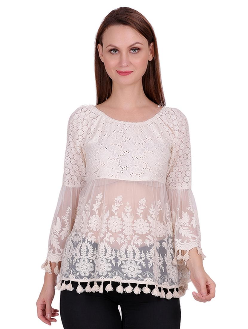 women's peplum round neck top - 18217059 -  Zoom Image - 0