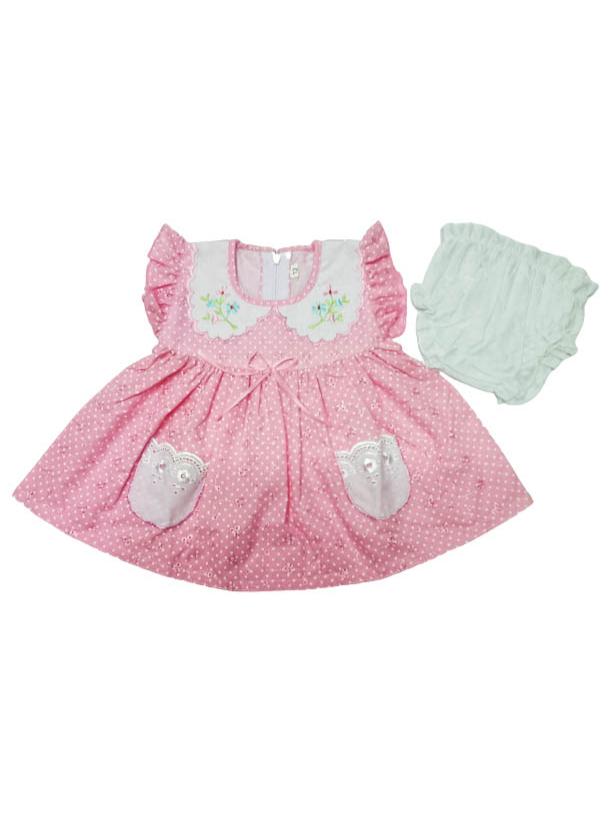 girls round neck cap sleeve frock - 18217129 - Standard Image - 2