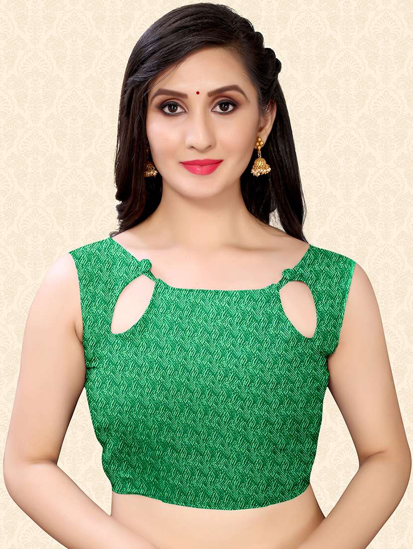 women's abstract turquoise colored saree with blouse - 18217223 -  Standard Image - 2