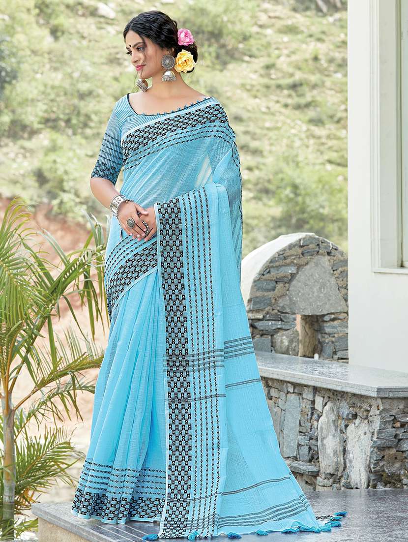 zari work woven saree