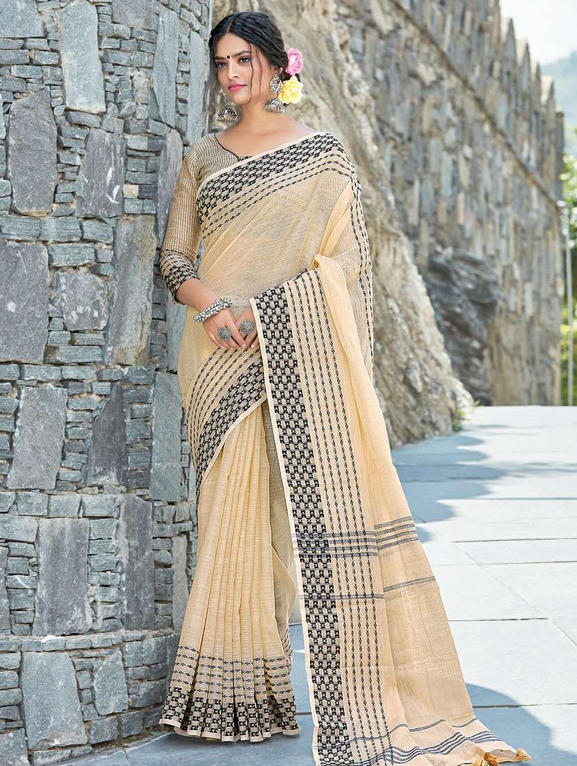 zari work woven saree