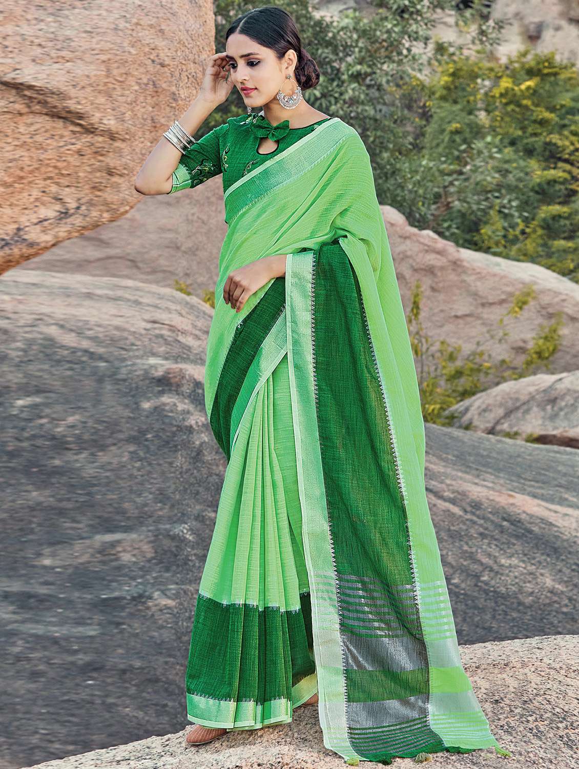 golden zari work woven saree