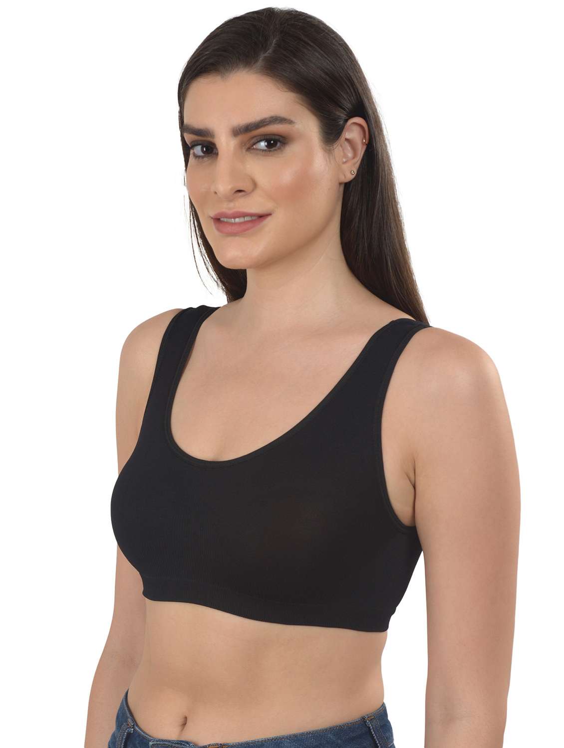 set of 2 solid sports bra - 18217945 - Standard Image - 2