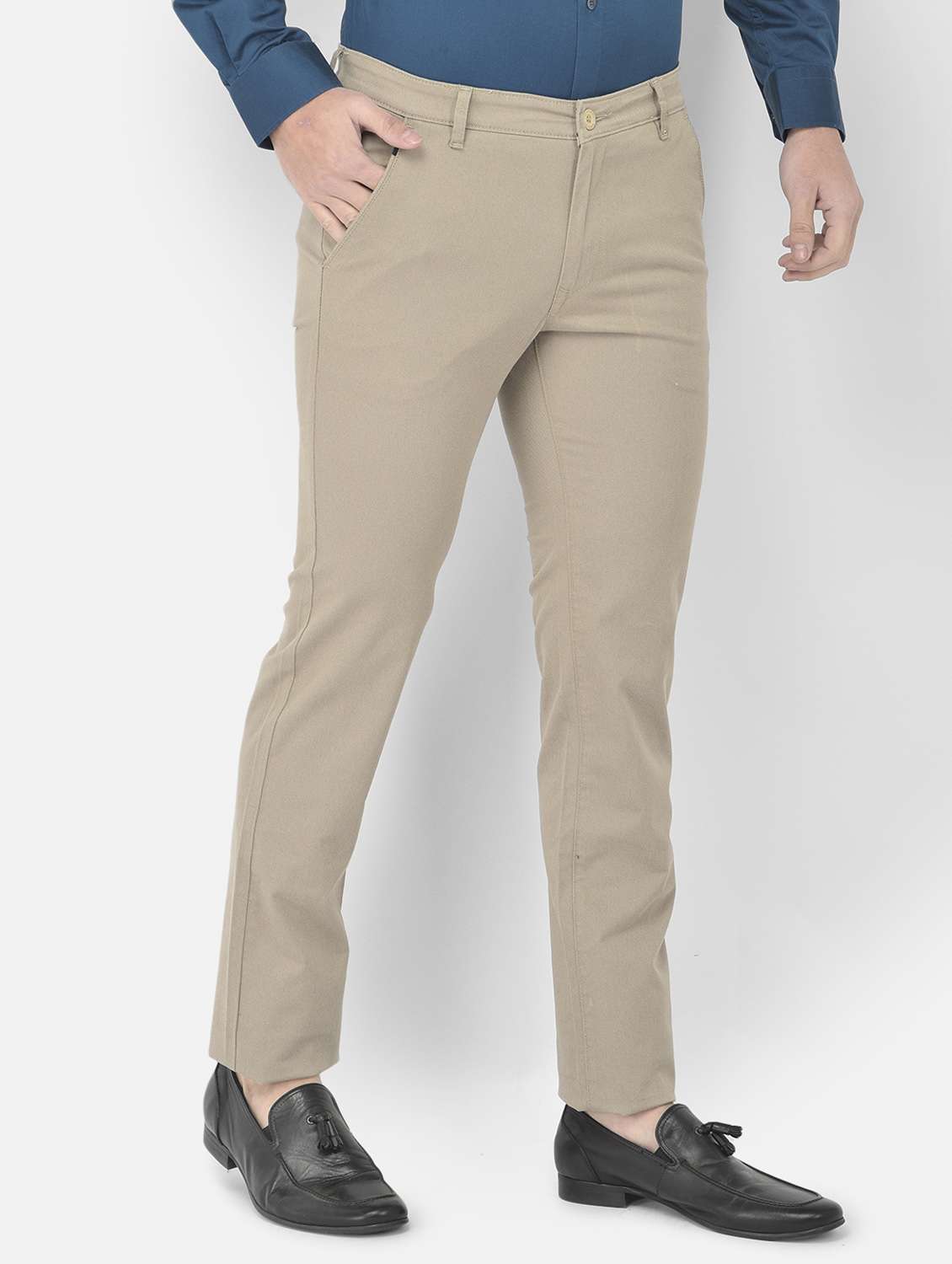 beige textured casual trouser - 18218807 -  Standard Image - 2