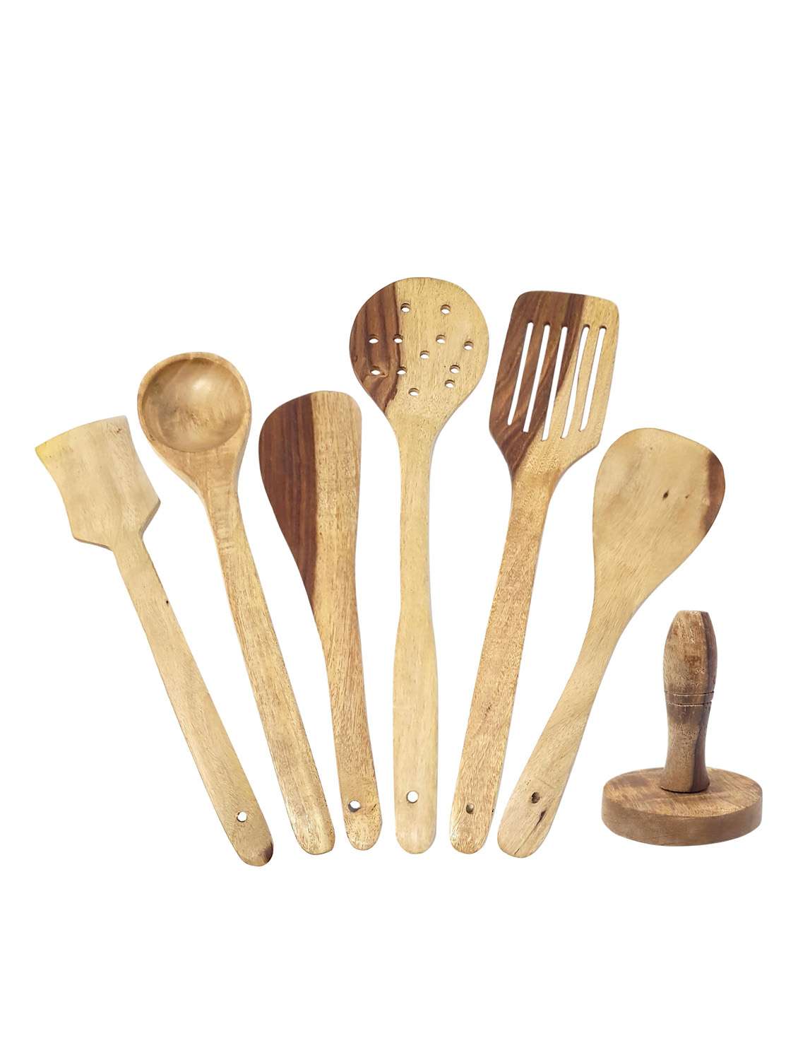 buzykart® wooden skimmer set of 6 + 1 masher