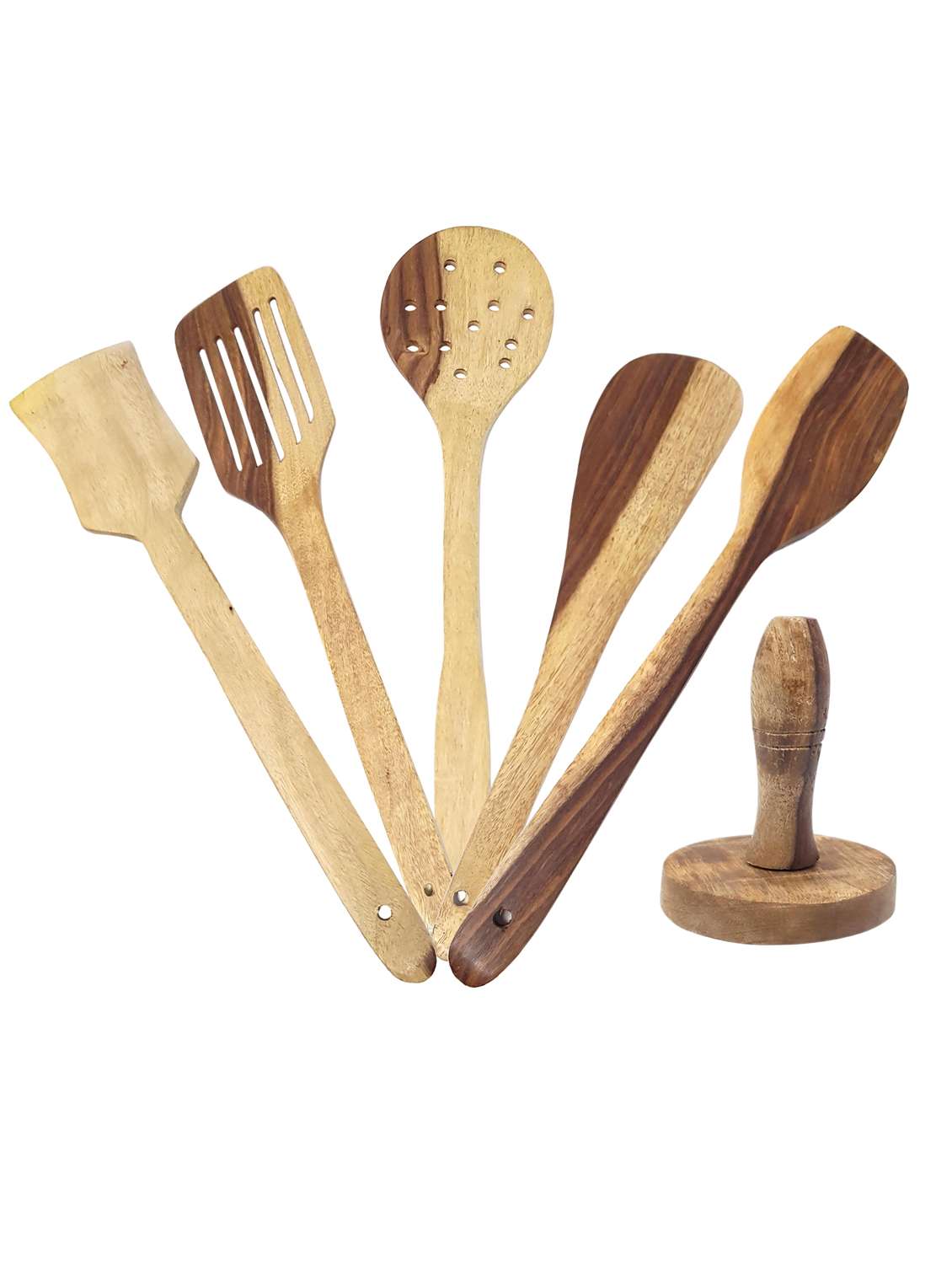buzykart® wooden ladle set of 6 pieces