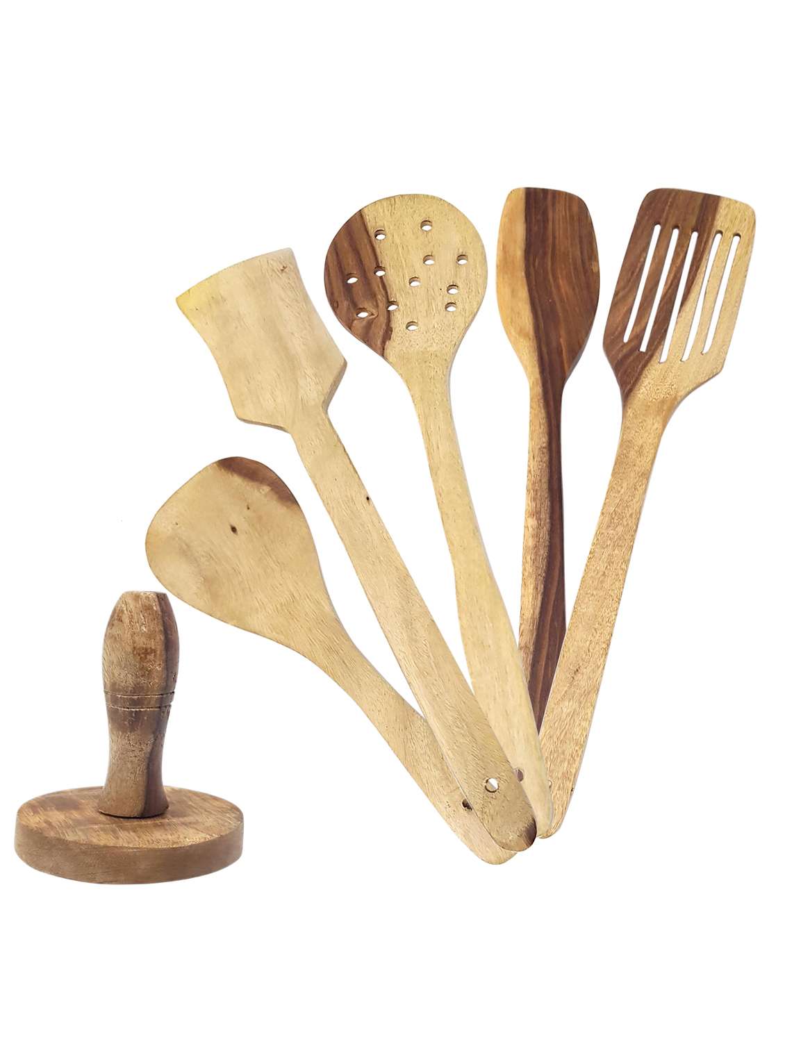 buzykart® wooden kitchen tool set of 6
